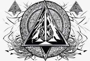 Valhalla valknut shield lightning sword tattoo idea