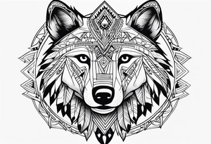 Cree tribe inspired tattoo with a bear a cayote tattoo idea
