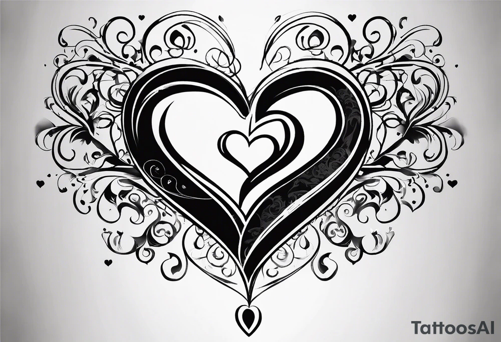 2 small hearts going down by one line with the names Tony and Isabella on the inner sides ot the hearts tattoo idea