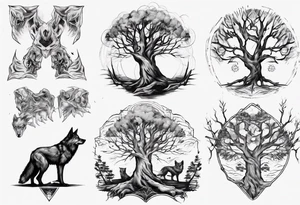 Wolven tree tattoo idea