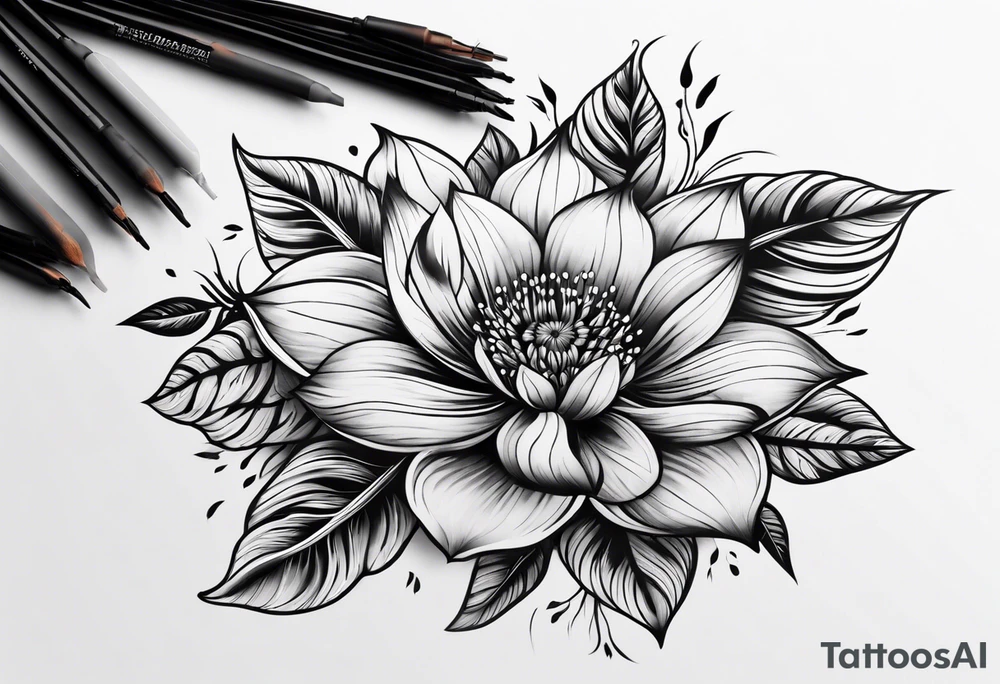 African Flame flower tattoo idea