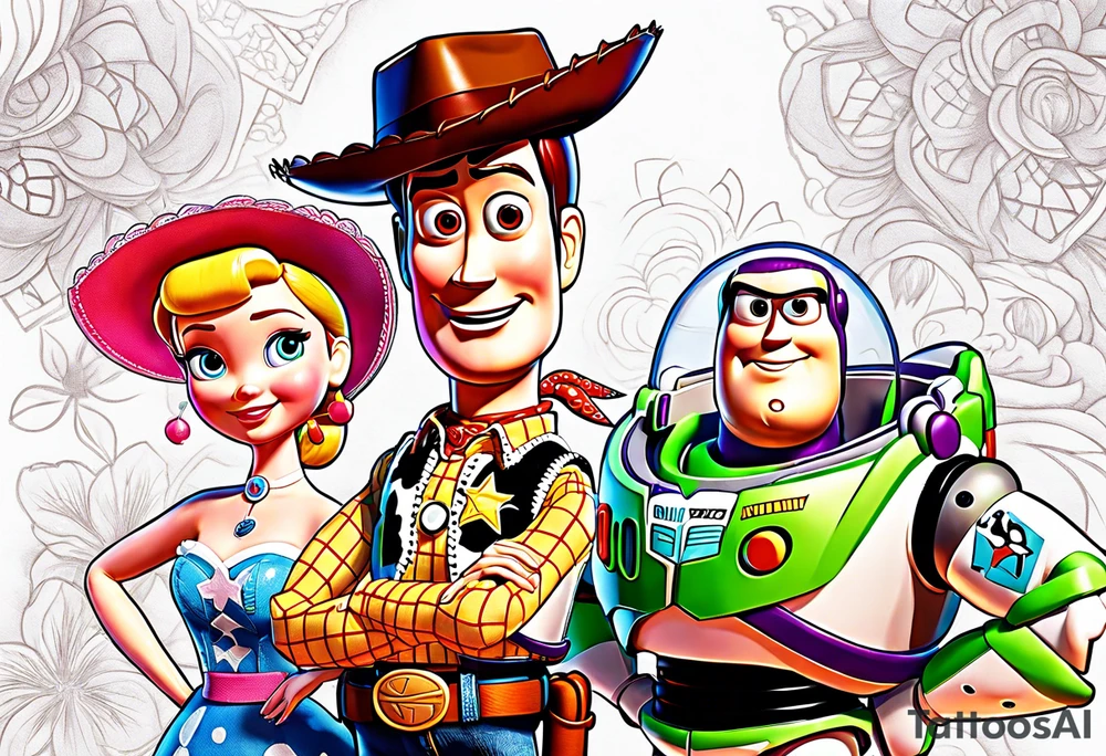 toy story portrait characters tattoo idea
