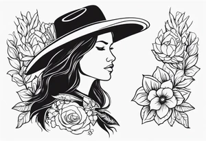 floral western christian cowgirl tattoo idea