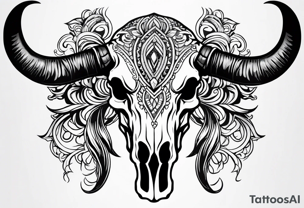 bull skull tattoo idea
