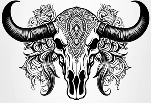 bull skull tattoo idea