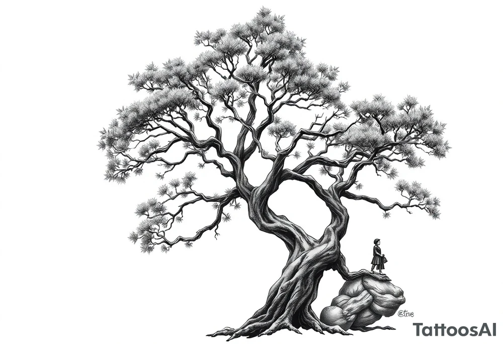 People picking tree tattoo idea