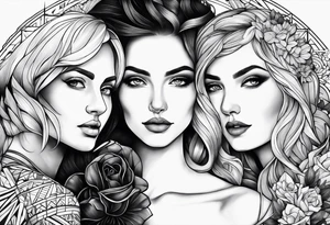 three person side by side. Daughter on the left, mother in the middle, grandmother on the right. tattoo idea