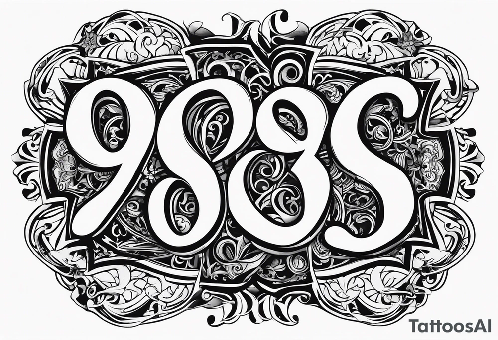 “900 DAYS” large gothic script tattoo tattoo idea