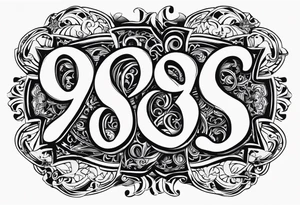 “900 DAYS” large gothic script tattoo tattoo idea