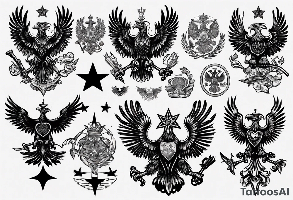 russian eagle tattoo idea