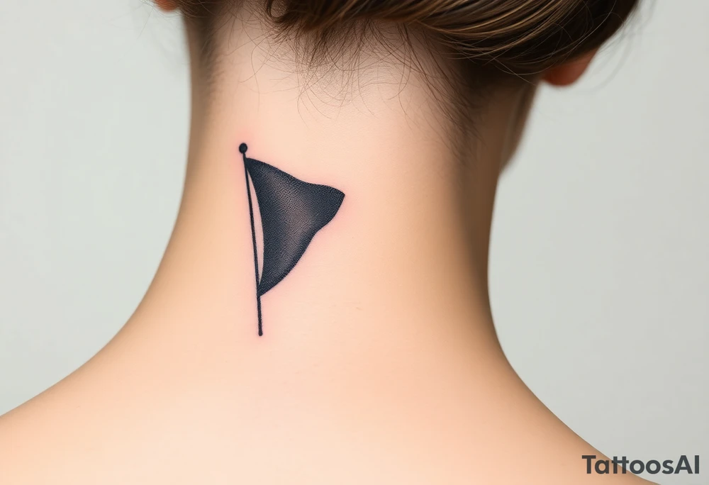A waving Czech flag with realistic fabric texture tattoo idea