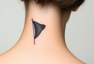 A waving Czech flag with realistic fabric texture tattoo idea