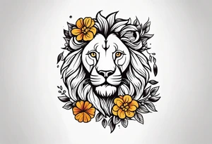 lion

vintage tattoo style old school traditional bold color simple with flowers surrounded tattoo idea