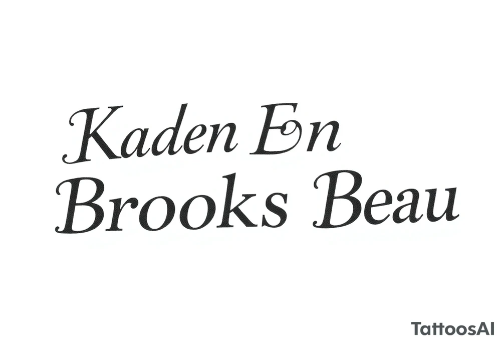 Kaden Easton Brooks Beau made into a crossword puzzle tattoo idea