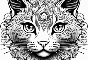 small Cat face, front on tattoo idea