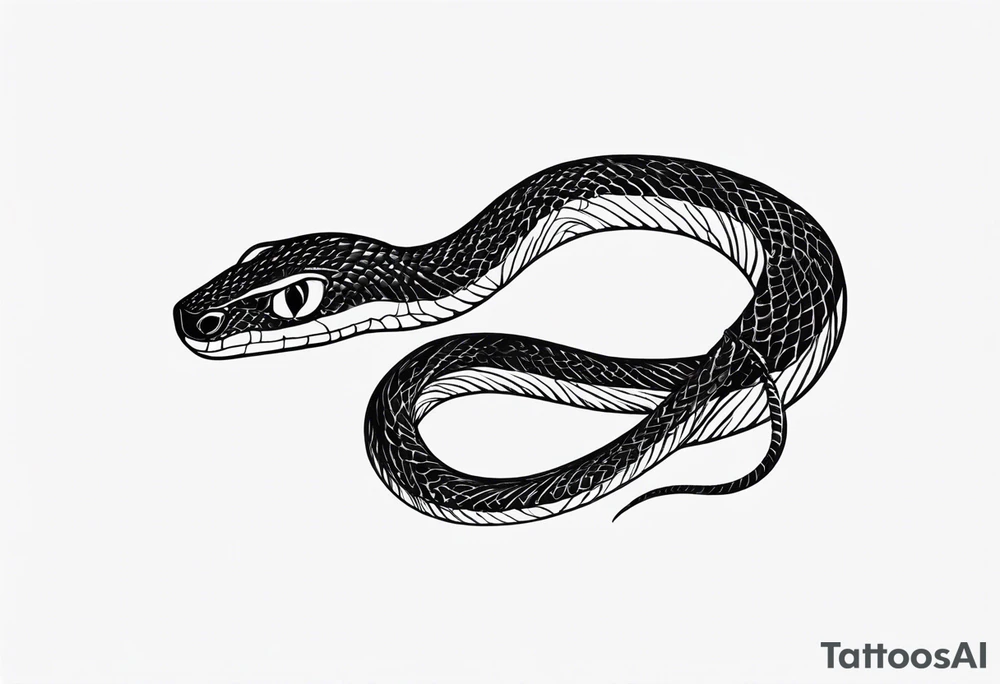 small snake stretched out tattoo idea