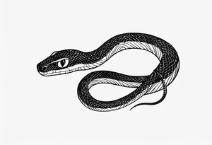 small snake stretched out tattoo idea