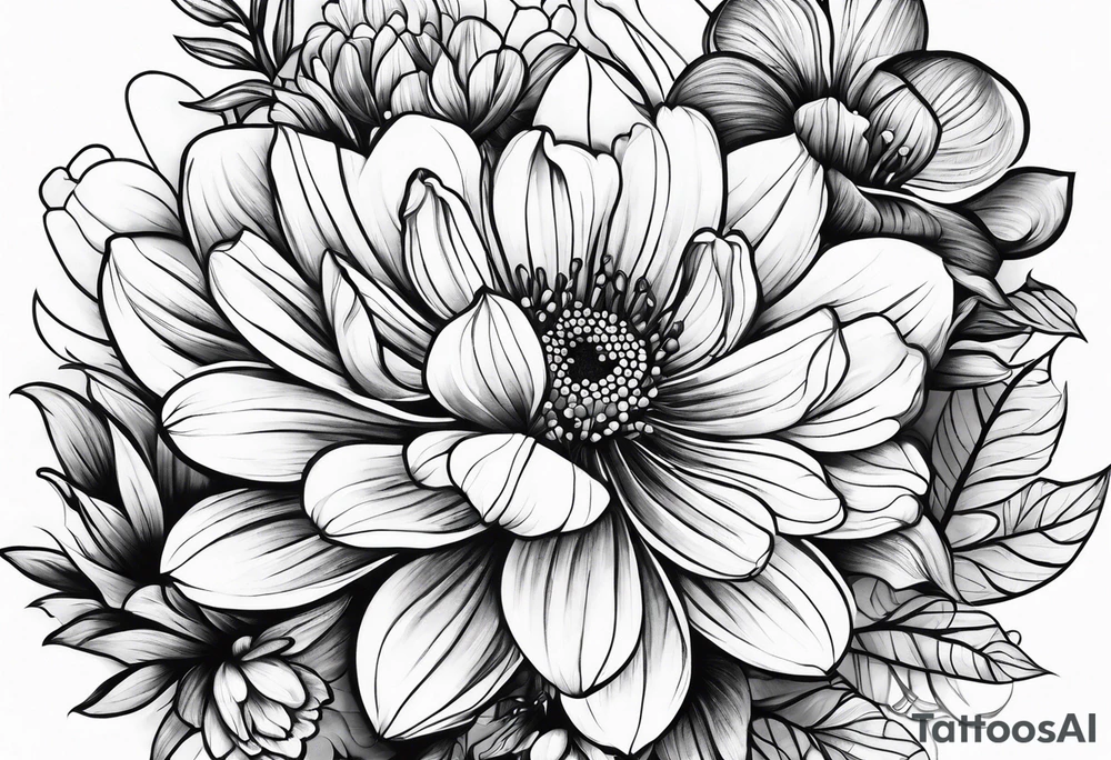 Honeycomb spring flowers tattoo idea
