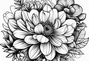 Honeycomb spring flowers tattoo idea