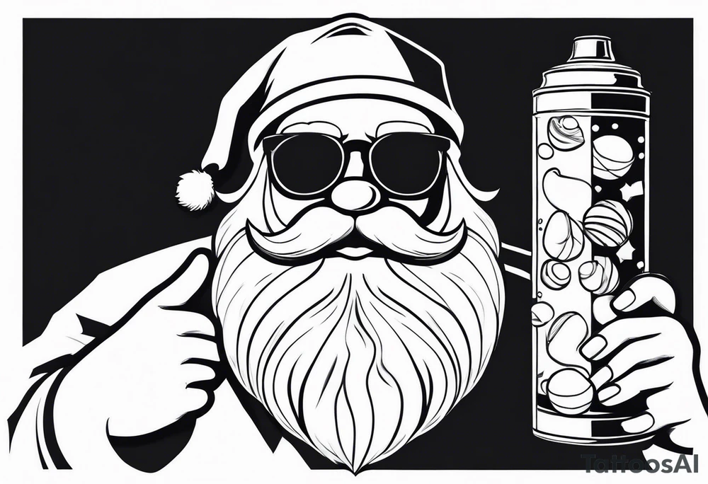 Santa Holding a Candy Can tattoo idea