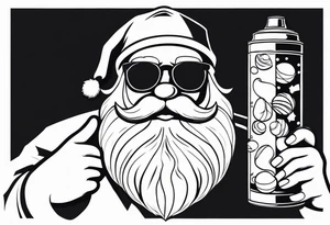 Santa Holding a Candy Can tattoo idea