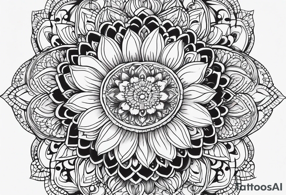 Mandala flower full back tattoo tattoo idea