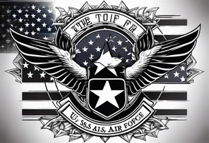 American flag and U.S. Air Force tattoo idea