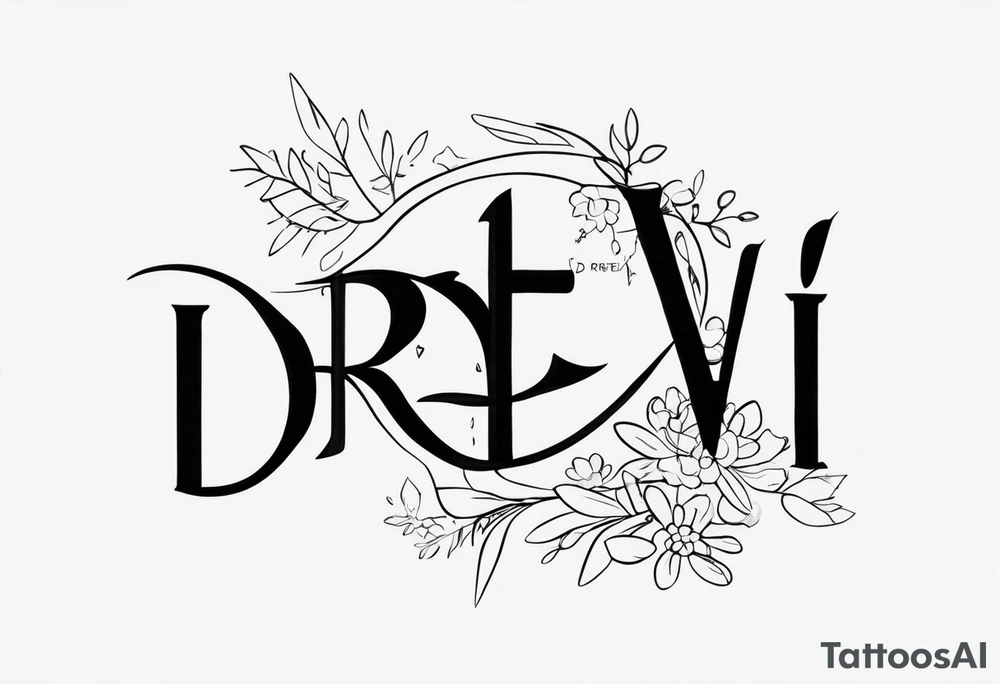 I want the name "Drew" tattoo idea