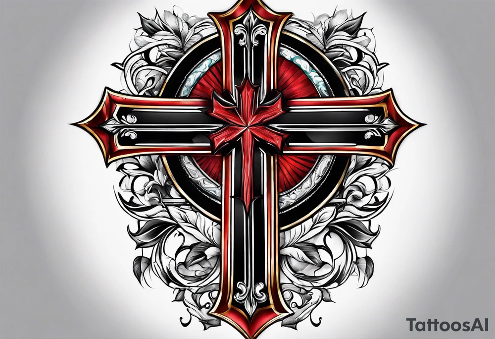 Cross with cardinal tattoo idea