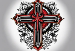 Cross with cardinal tattoo idea