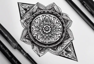 un tatuaggio semplice che crea un'illusione ottica con figure geometriche tattoo idea