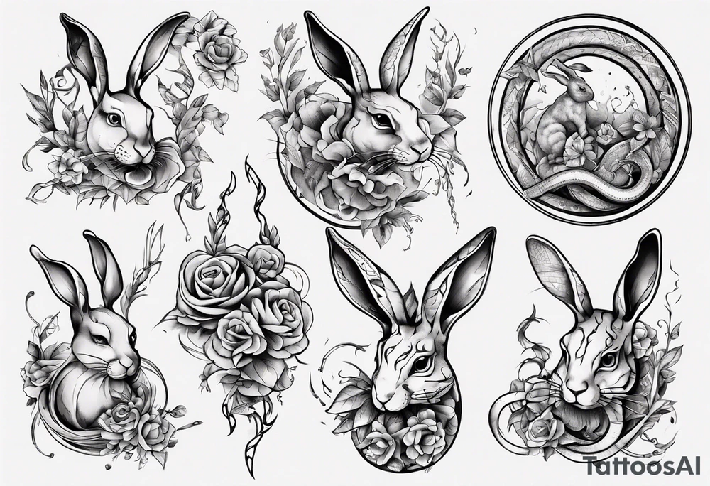 Schlange und Hase tattoo idea