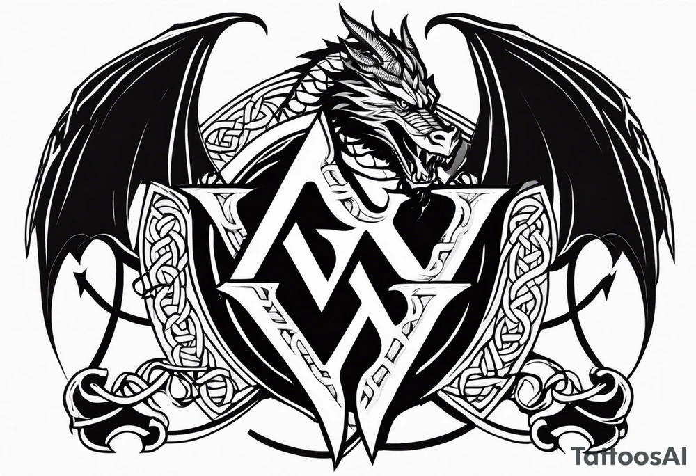 Valhalla sword shield dragon axe Valknut barbed wire chains fire tattoo idea Valhalla sword shield dragon axe Valknut barbed wire chains fire tattoo idea
