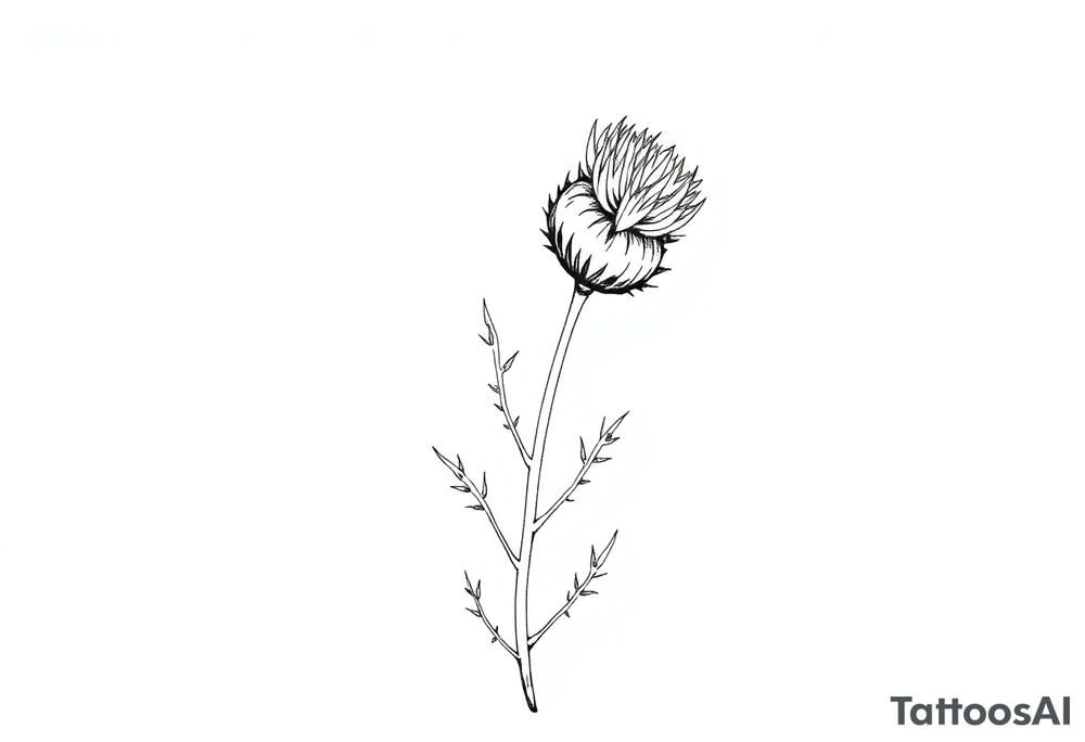 minimaliste thistle tattoo idea