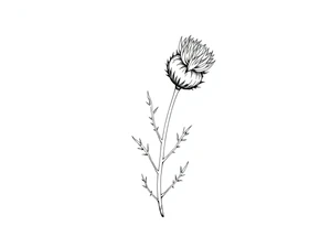 minimaliste thistle tattoo idea