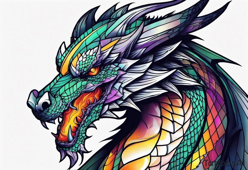 Dragon, tear skin and get out tattoo idea