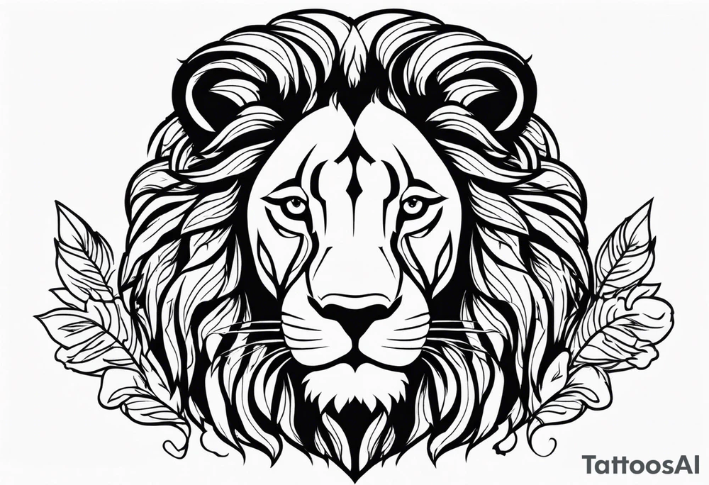realistic laying lion tattoo idea
