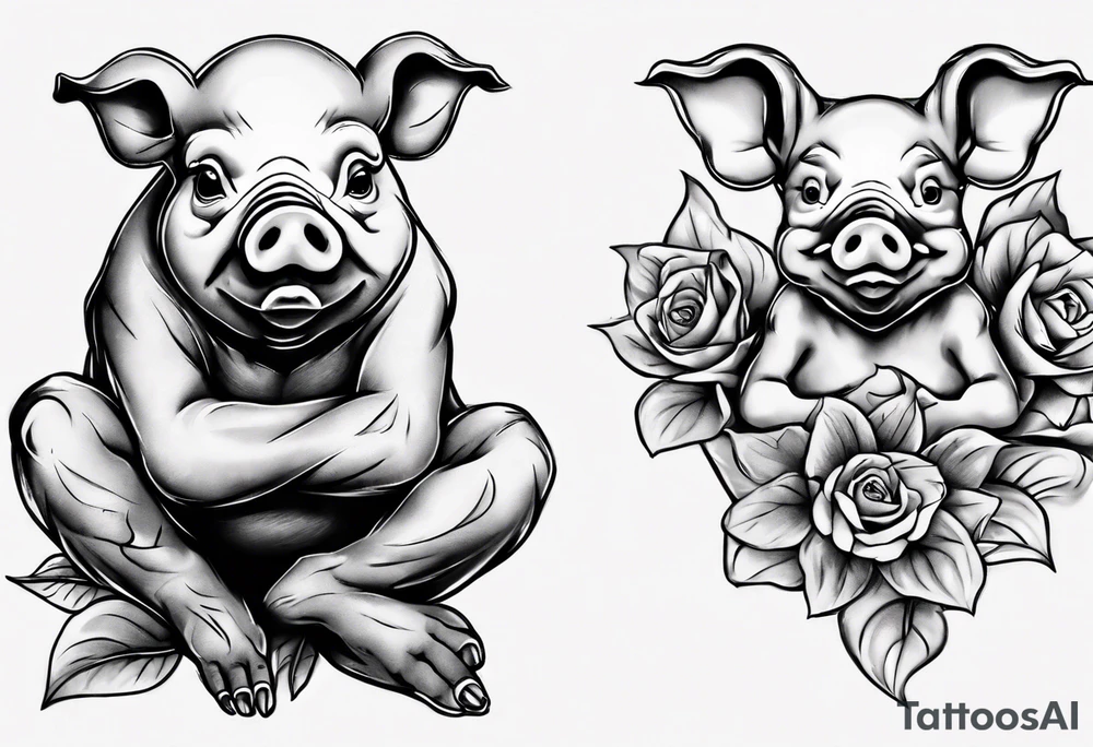 see no, hear no, speak no evil pig tattoo idea
