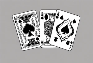 two cards ace and a king for blackjack small tattoo but realistic tattoo idea