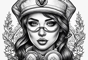 Nurse wearing PPE tattoo idea