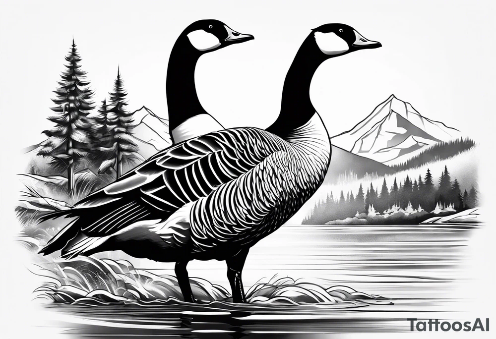 angry canadian goose tattoo idea