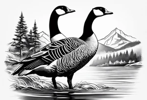 angry canadian goose tattoo idea