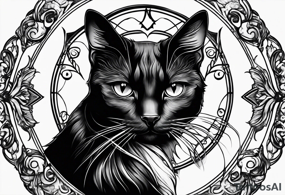 black cat tattoo idea