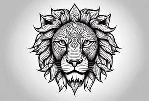 Lion sun avil eye tattoo idea