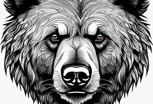 Grizzly Bear with a look of strength in their eyes tattoo idea