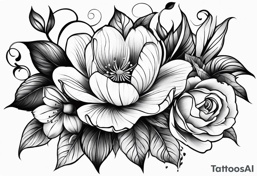 May and October flowers tattoo idea