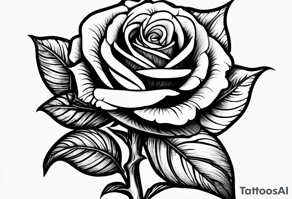 a human hand holding on to a single, long stem rose stem tattoo idea