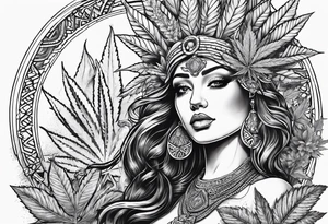 Goddess of marijuana tattoo idea