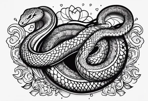 A cute snake with hearts. tattoo idea