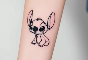 Disney's stitch character with names Ava Zaleea tattoo idea